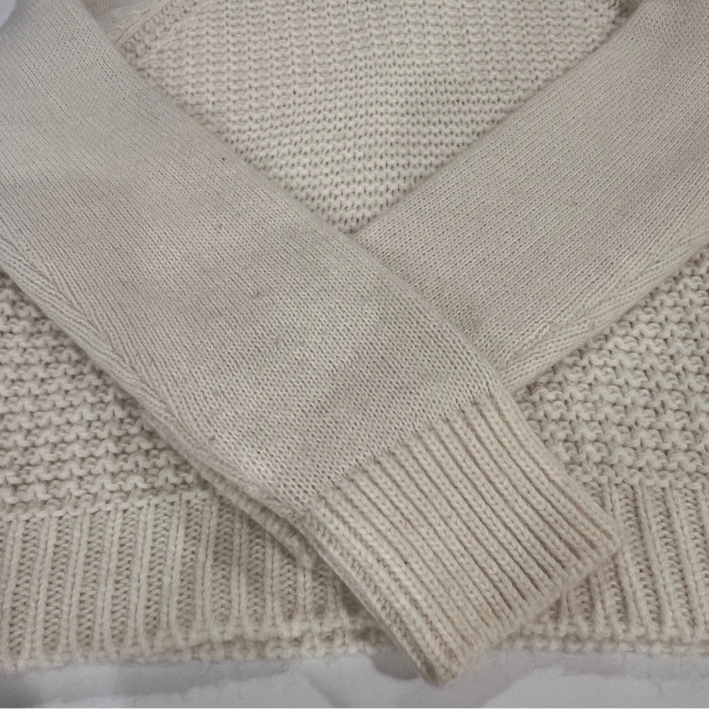 Silvia Novelli Alpaca Wool Blend Knit Sweater Ivory Large Italy Fisherman - Picture 11 of 11